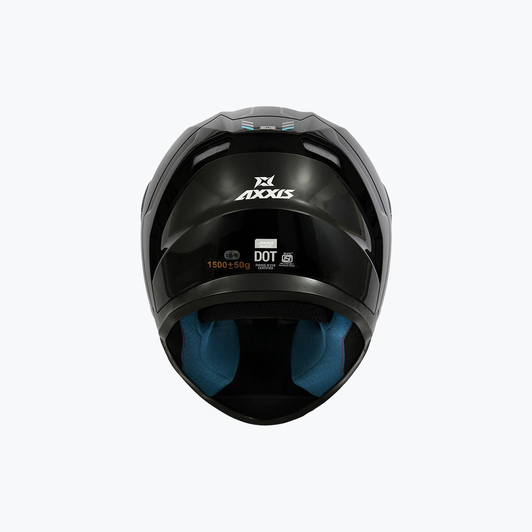AXXIS Segment Solid A1 Glossy Black Full Face Motorcycle Helmet