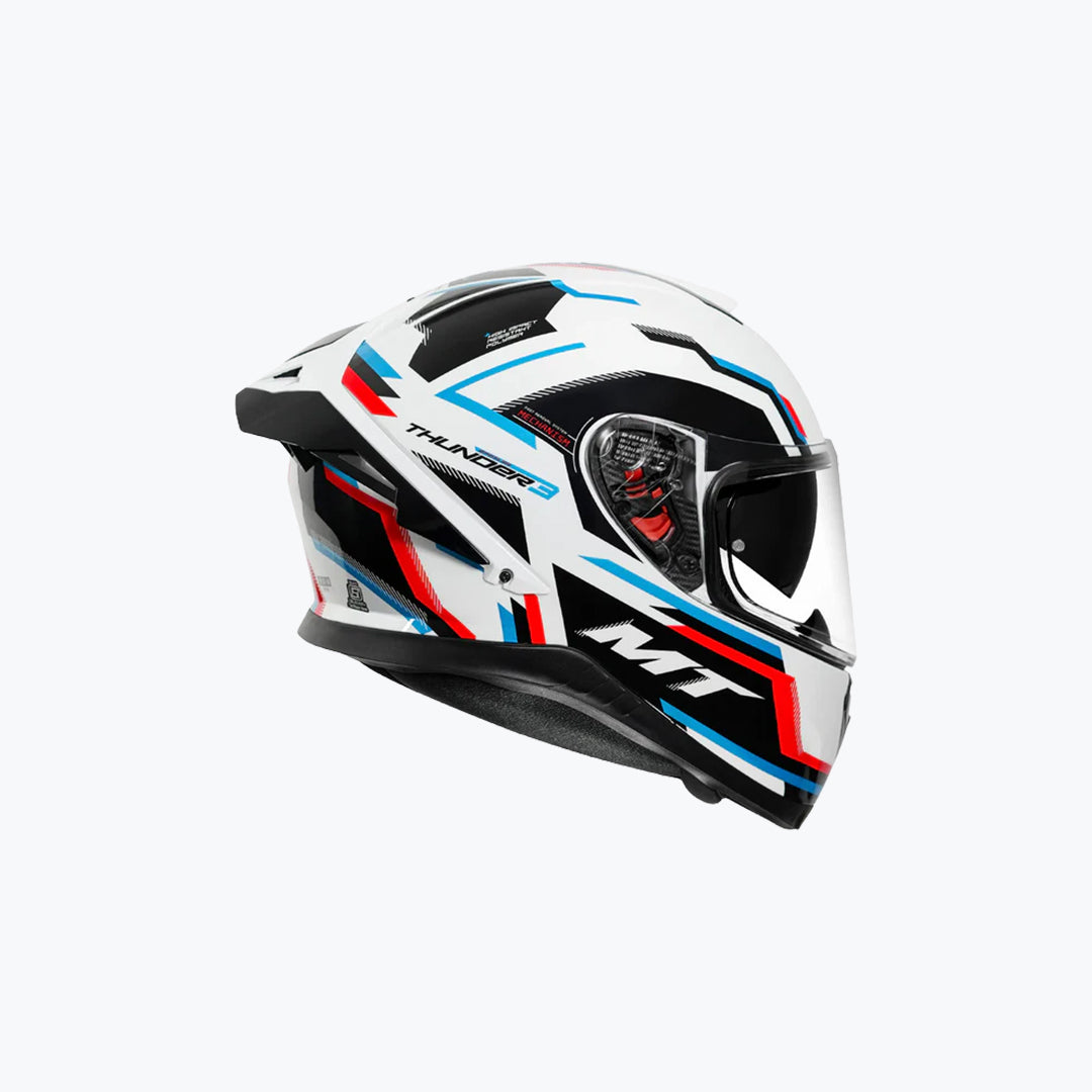 MT Thunder 3 SV Pro Blaze A7 Gloss White Full Face Motorcycle Helmet