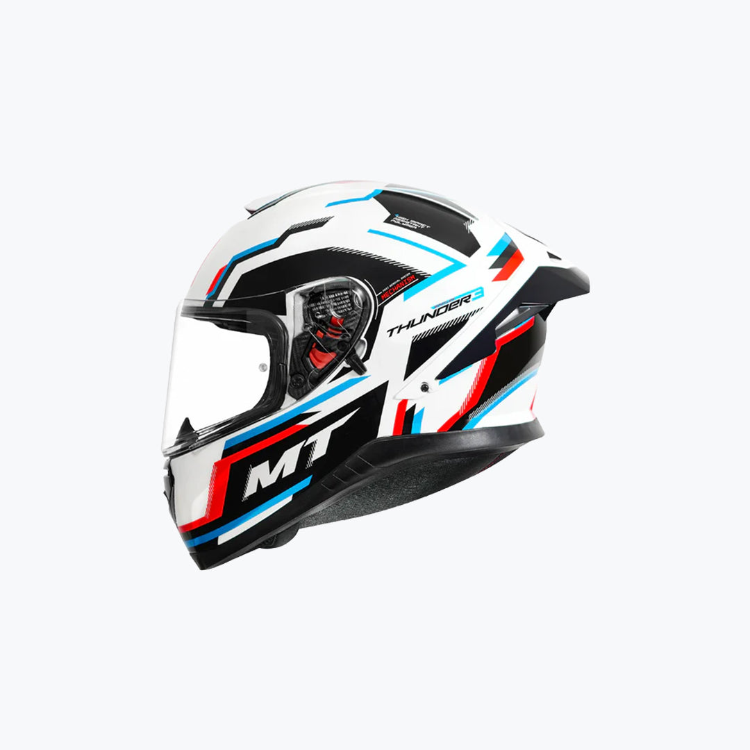 MT Thunder 3 SV Pro Blaze A7 Gloss White Full Face Motorcycle Helmet