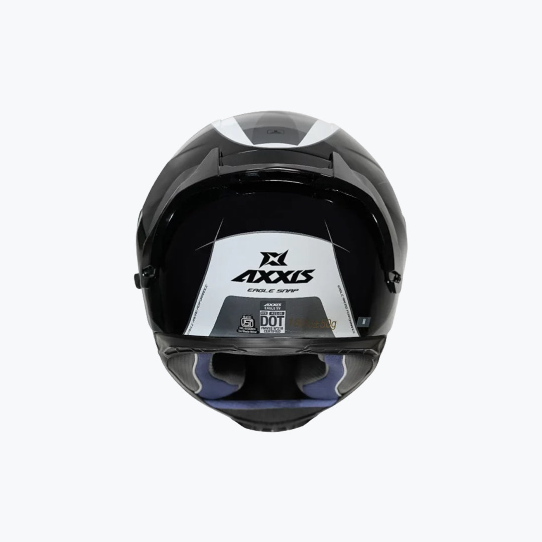 AXXIS Eagle SV Snap B2 Black Grey Full Face Motorcycle Helmet with Sun Visor
