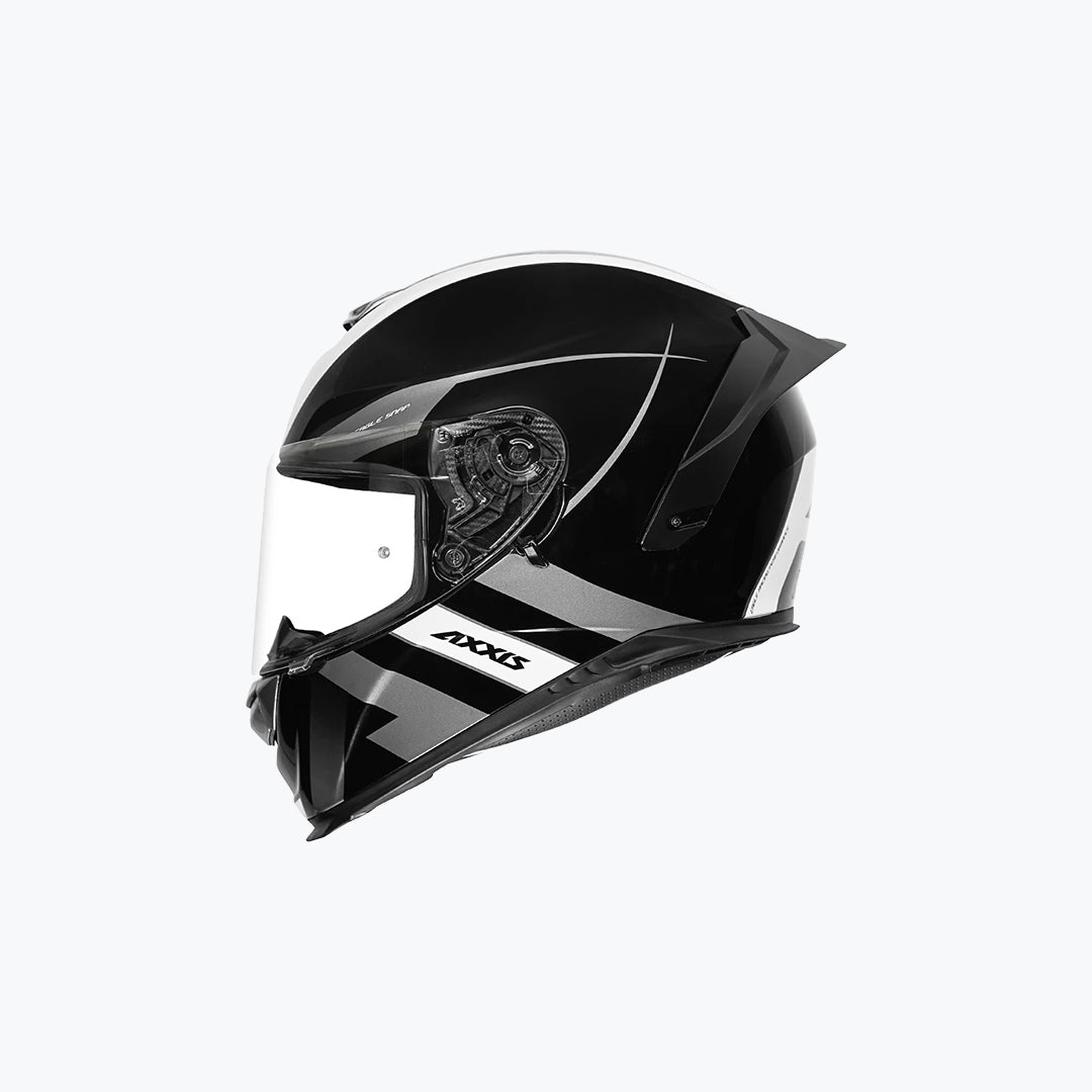 AXXIS Eagle SV Snap B2 Black Grey Full Face Motorcycle Helmet with Sun Visor