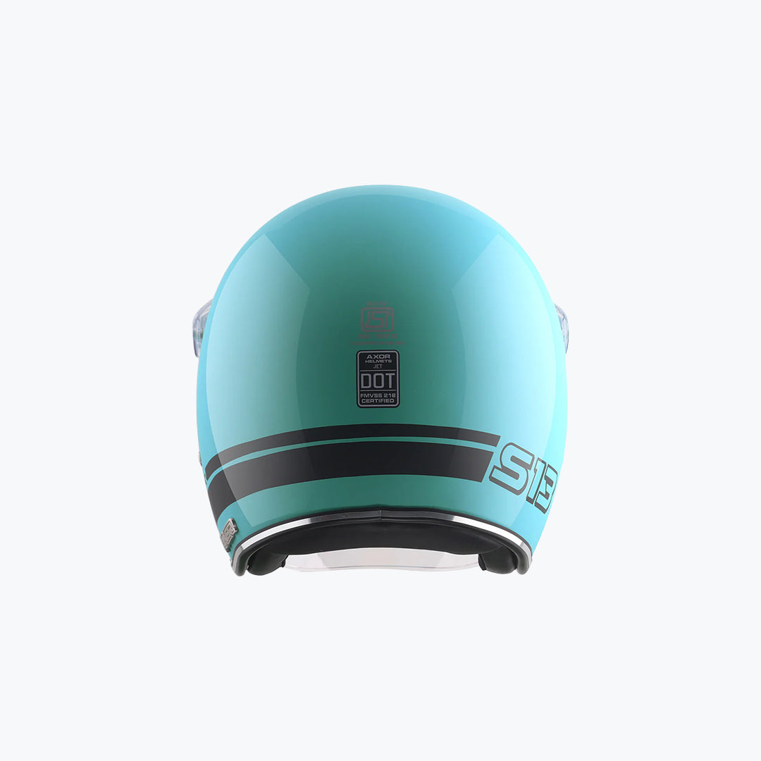 AXOR Retro Jet Sportz S13 Blue Black Open Face Helmet