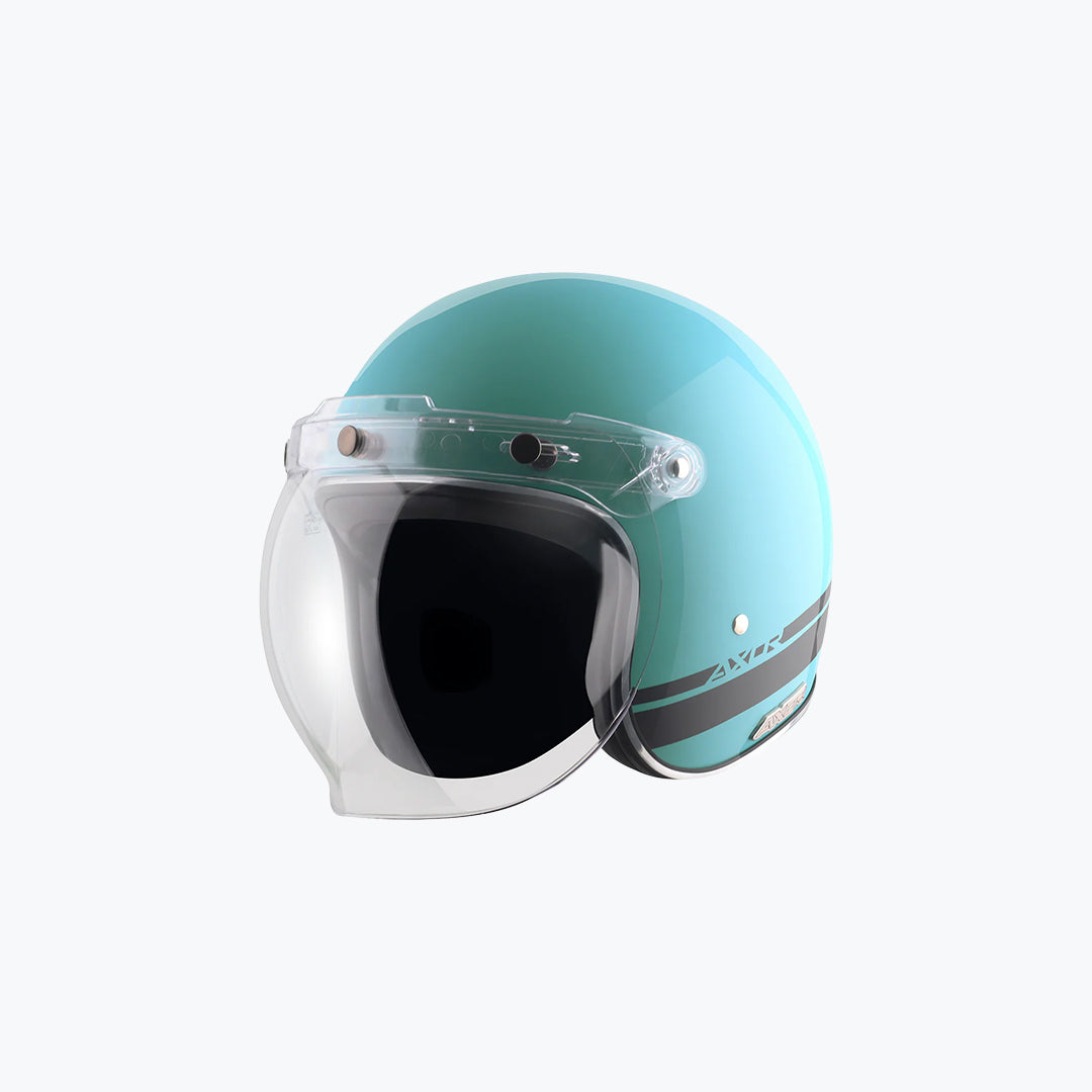 AXOR Retro Jet Sportz S13 Blue Black Open Face Helmet