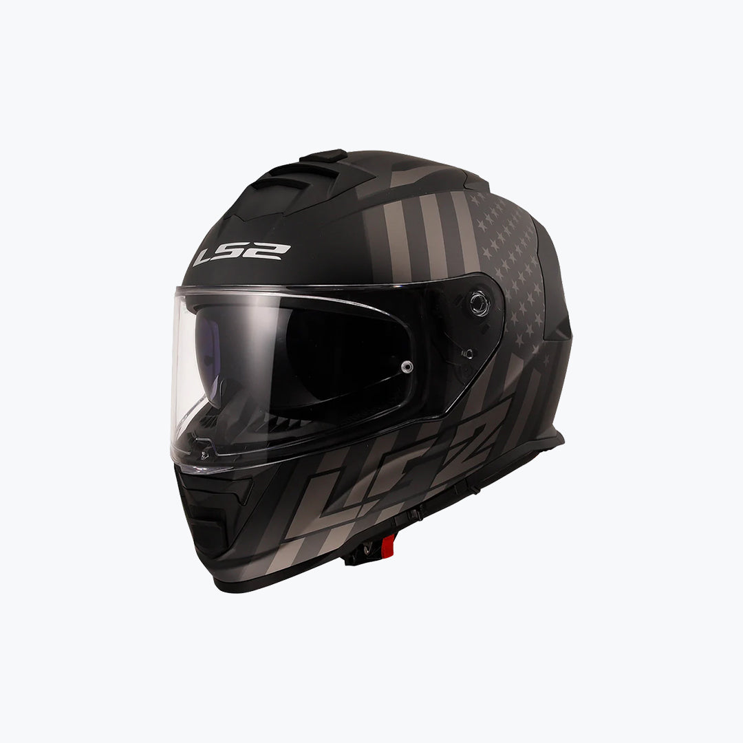 LS2 FF800 Storm II Flag Full Face Helmet Black Grey Small