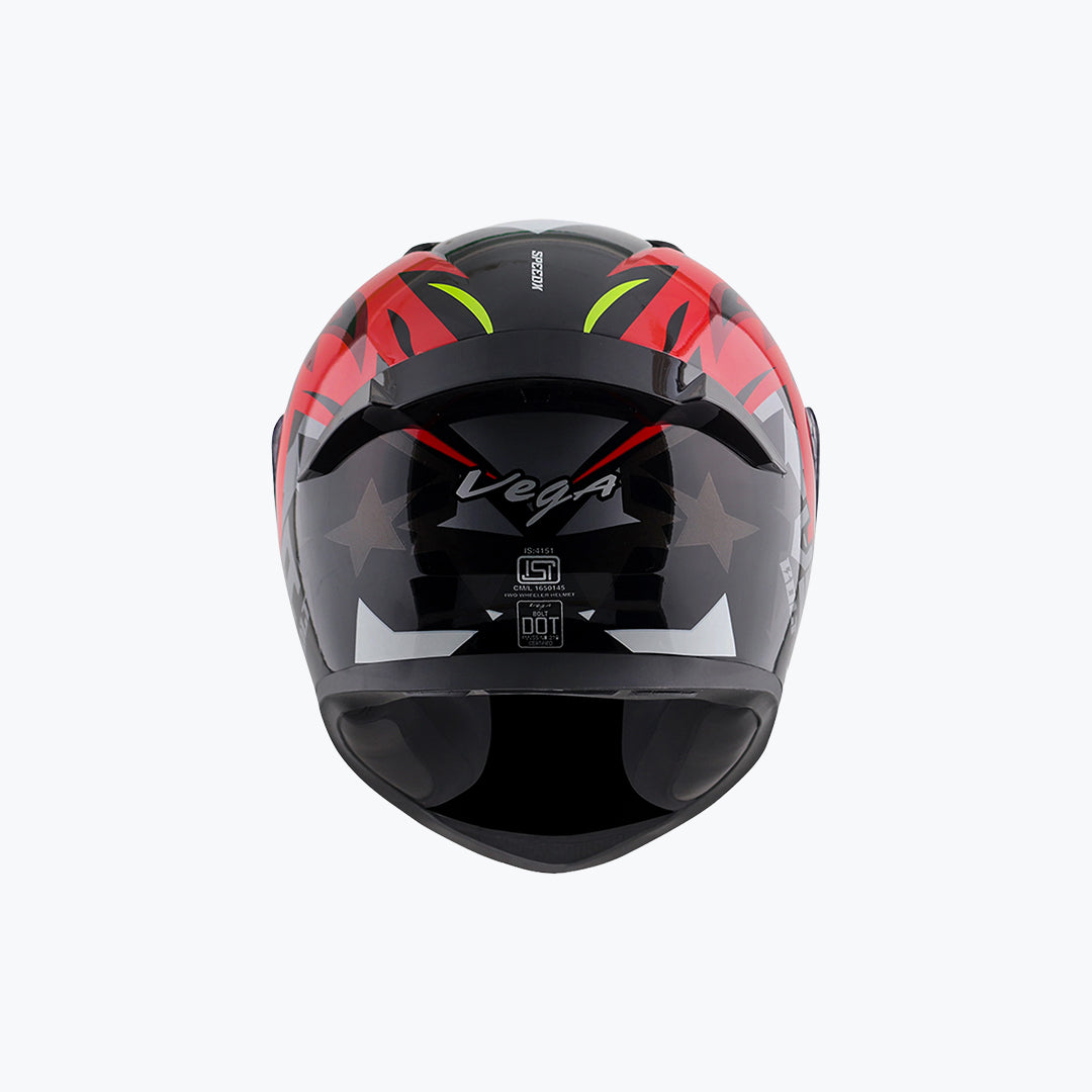 Vega Bolt DX SpeedX Full Face Helmet Black Red