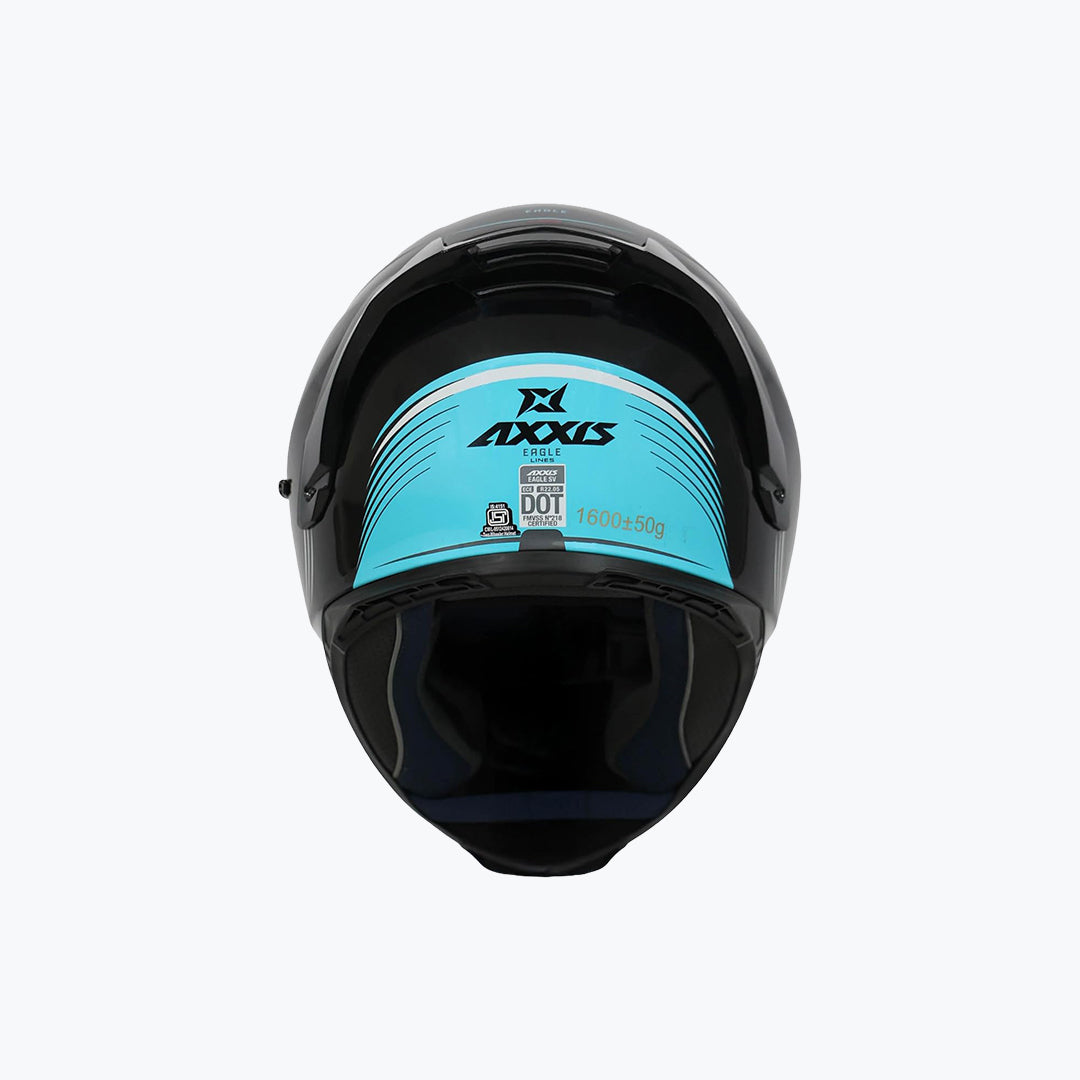 AXXIS Eagle SV Lines B7 Blue Black Full Face Motorcycle Helmet with Sun Visor