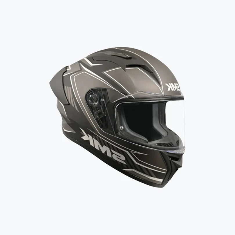SMK Stellar Sports Adox MA266 Full Face Helmet Matt Black Grey Grey