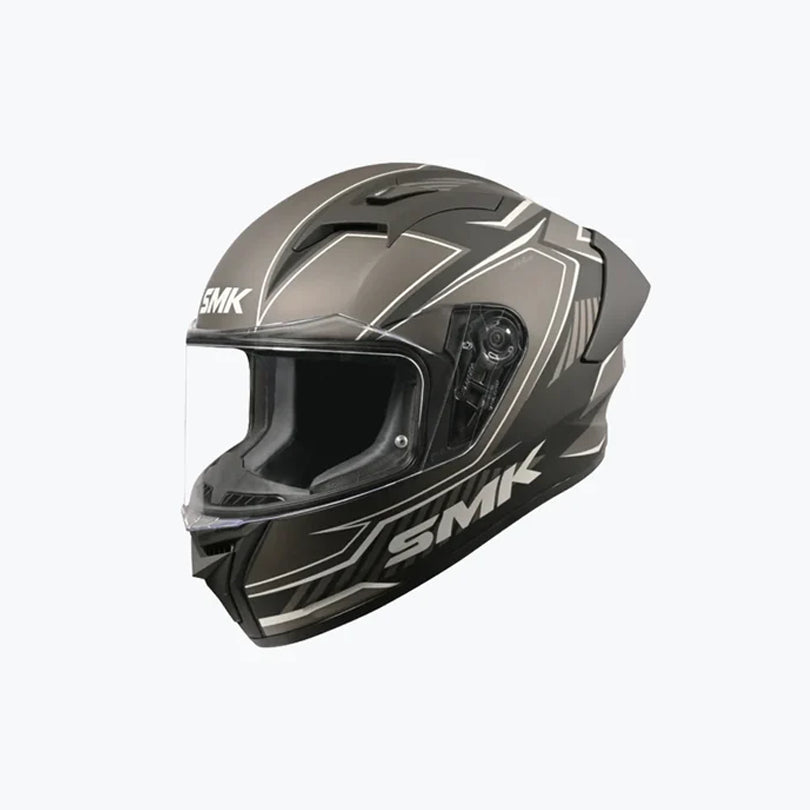 SMK Stellar Sports Adox MA266 Full Face Helmet Matt Black Grey Grey