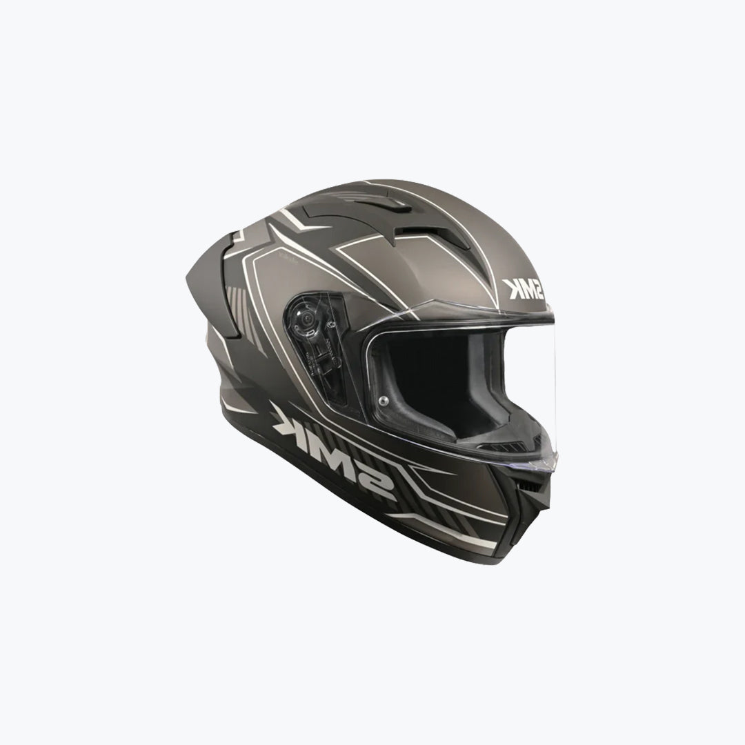 SMK Stellar Sports Adox MA266 Full Face Helmet Matt Black Grey Grey