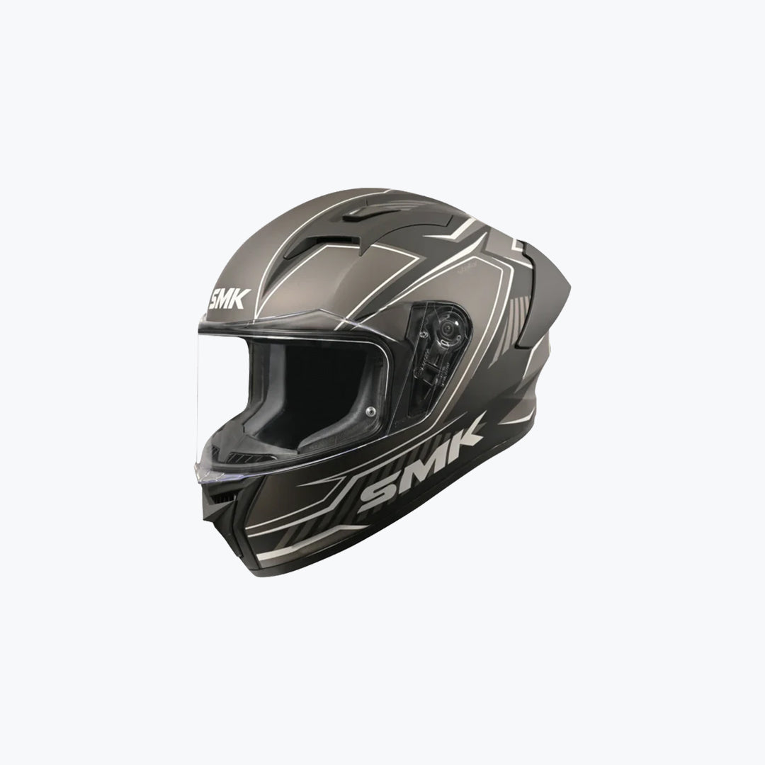 SMK Stellar Sports Adox MA266 Full Face Helmet Matt Black Grey Grey
