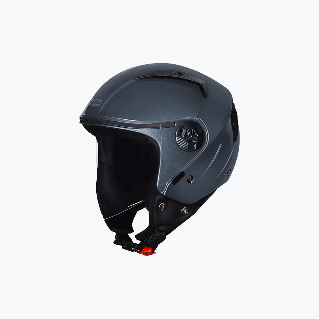STUDDS Vogue Gun Grey Open Face Motorcycle Helmet