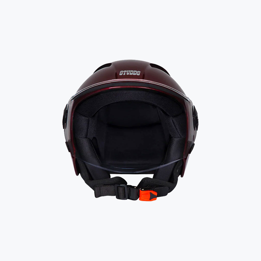Studds Vogue Helmet Wine Red – Open Face Motorcycle Helmet
