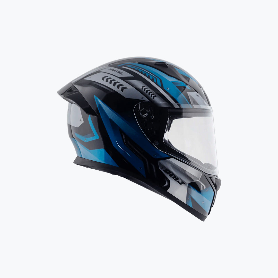 Vega Bolt Martial Full Face Helmet Black Blue / BLK Neon YLW / BLK GRY / BLK RED