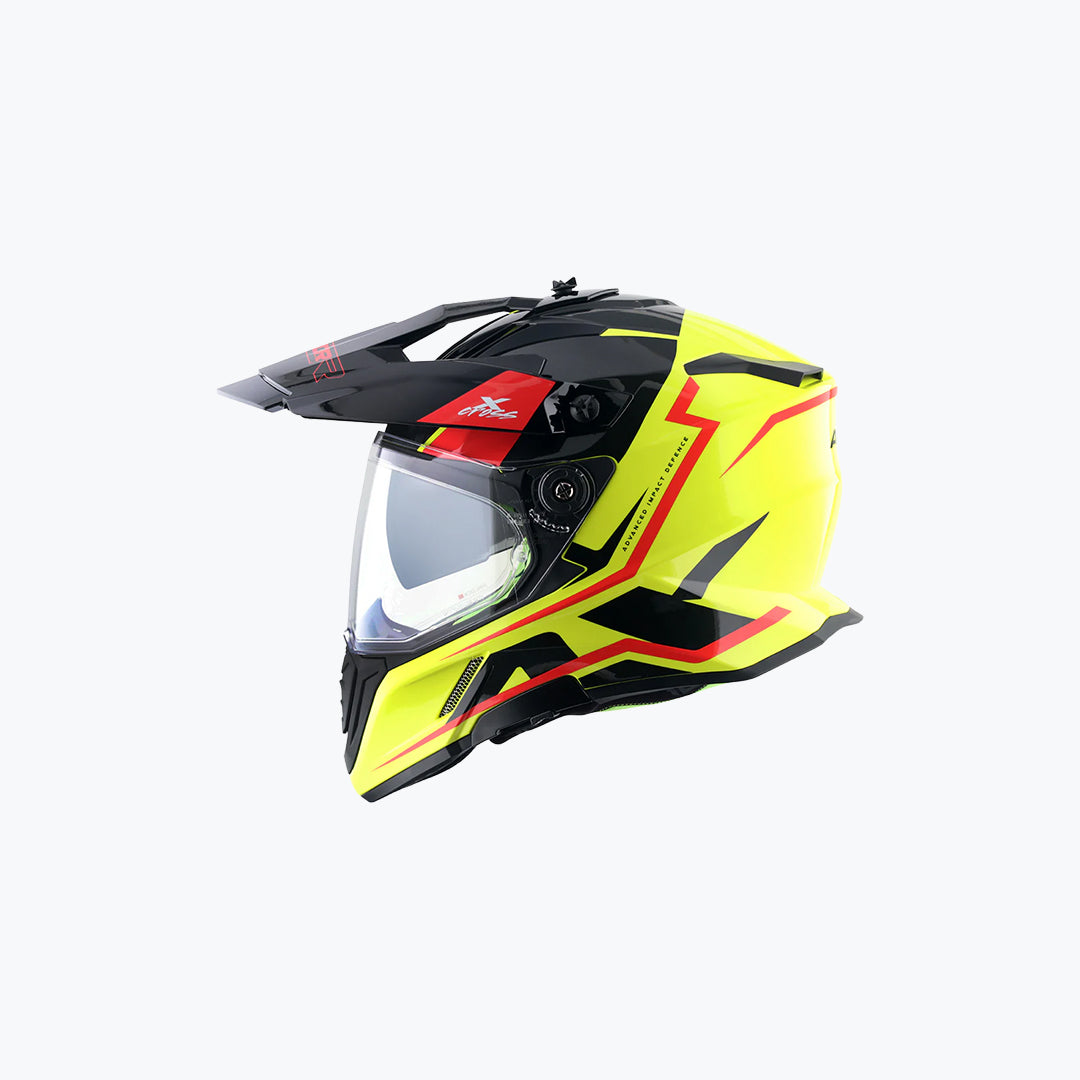 AXOR X-Cross DV Flagstaff Neon Yellow Black Dual Sport Adventure Helmet