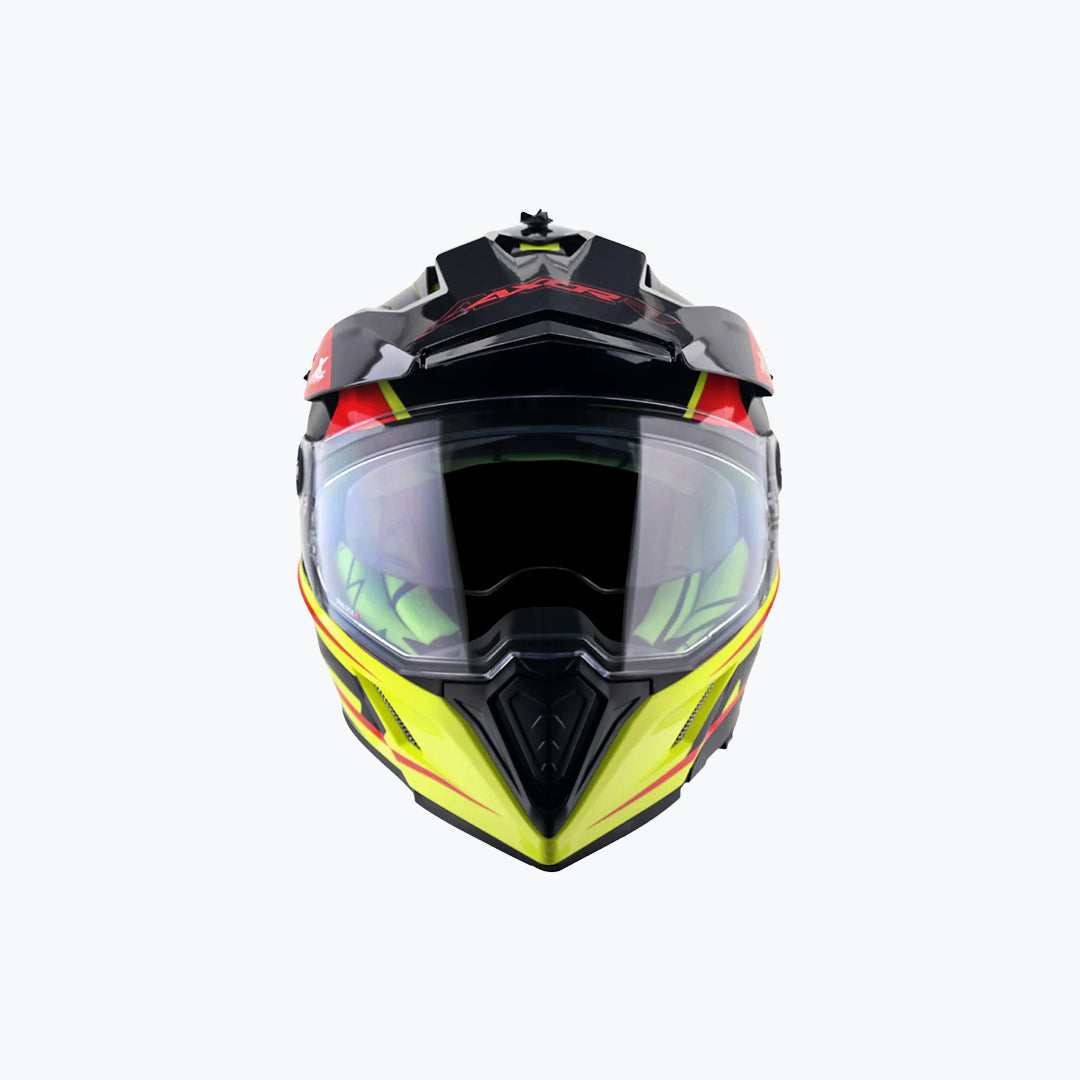 AXOR X-Cross DV Flagstaff Neon Yellow Black Dual Sport Adventure Helmet