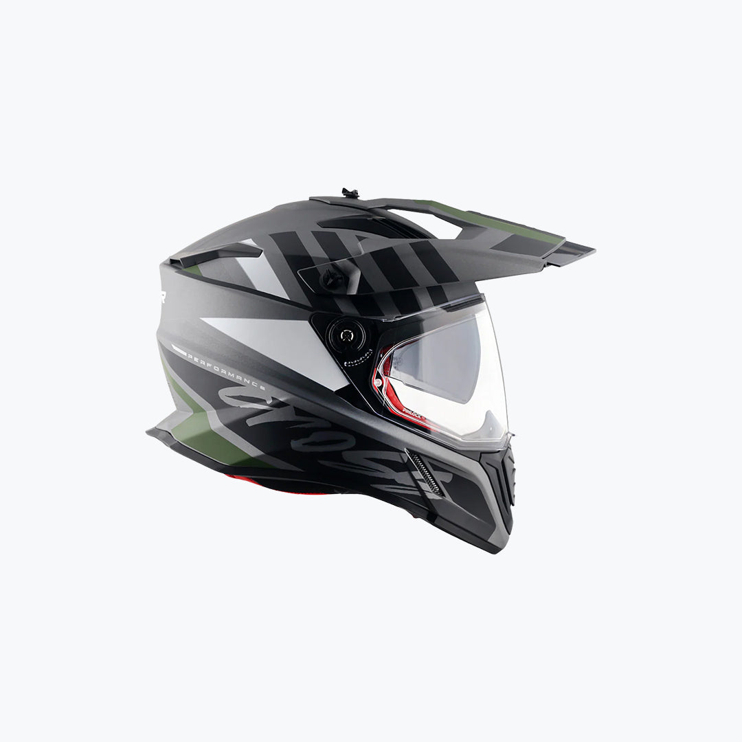 AXOR X-Cross DV Orbit Athena Grey Black Dual Sport Adventure Helmet