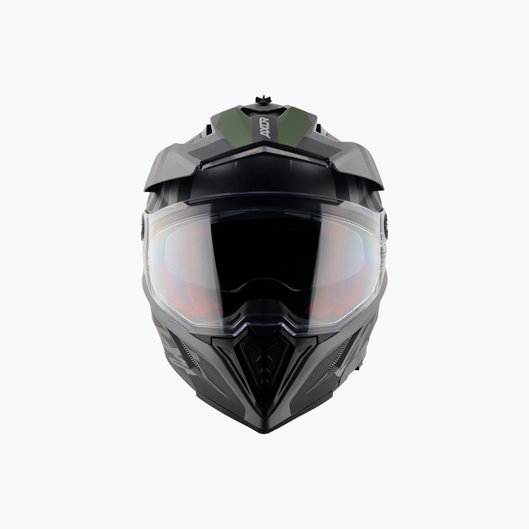 AXOR X-Cross DV Orbit Athena Grey Black Dual Sport Adventure Helmet