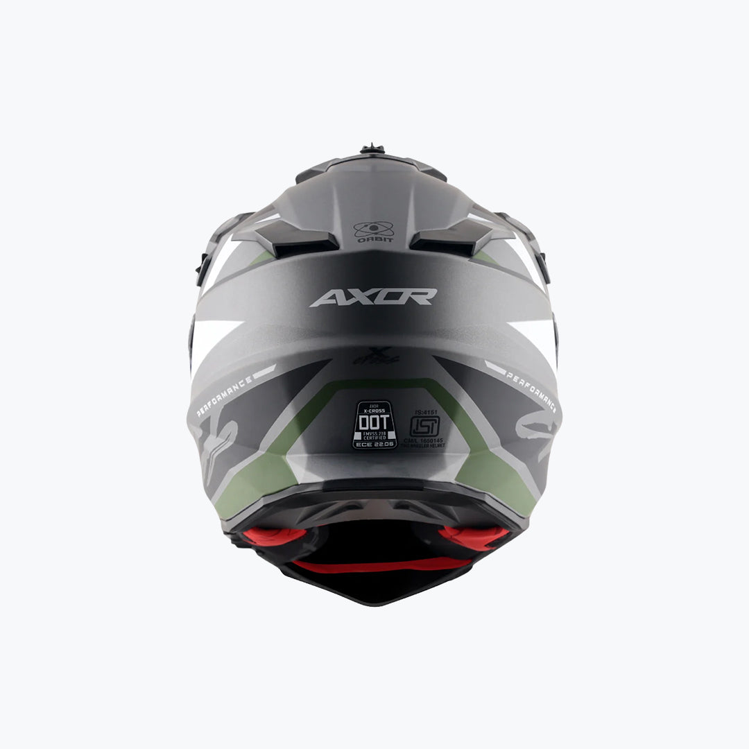 AXOR X-Cross DV Orbit Athena Grey Black Dual Sport Adventure Helmet
