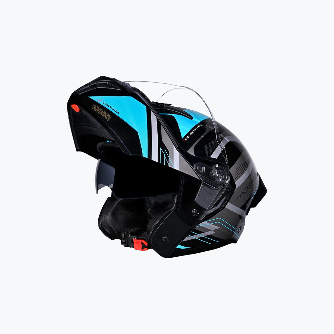 Studds Trooper D3 Helmet Black N1 Blue – Full Face Motorcycle Helmet