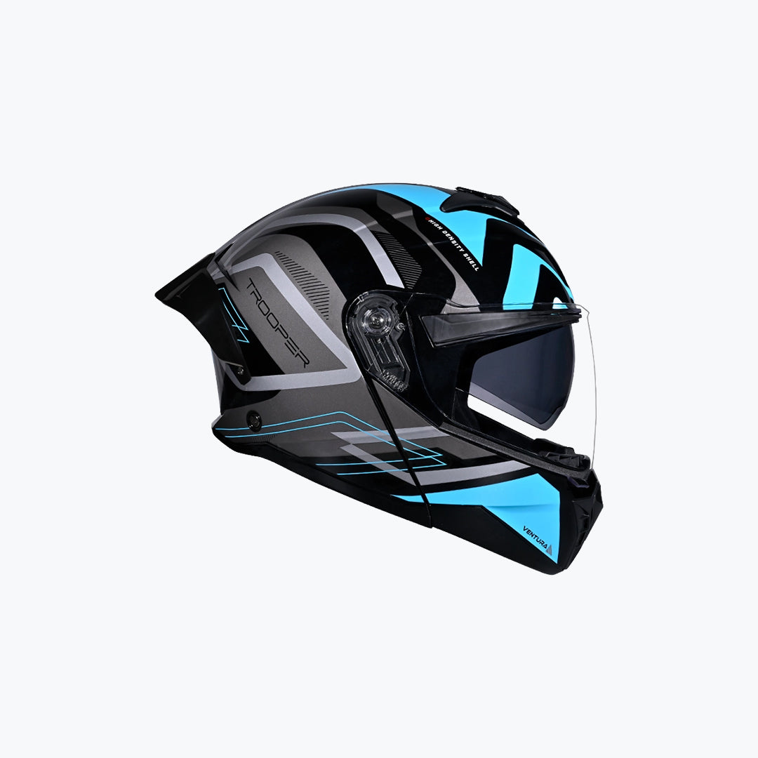 Studds Trooper D3 Helmet Black N1 Blue – Full Face Motorcycle Helmet