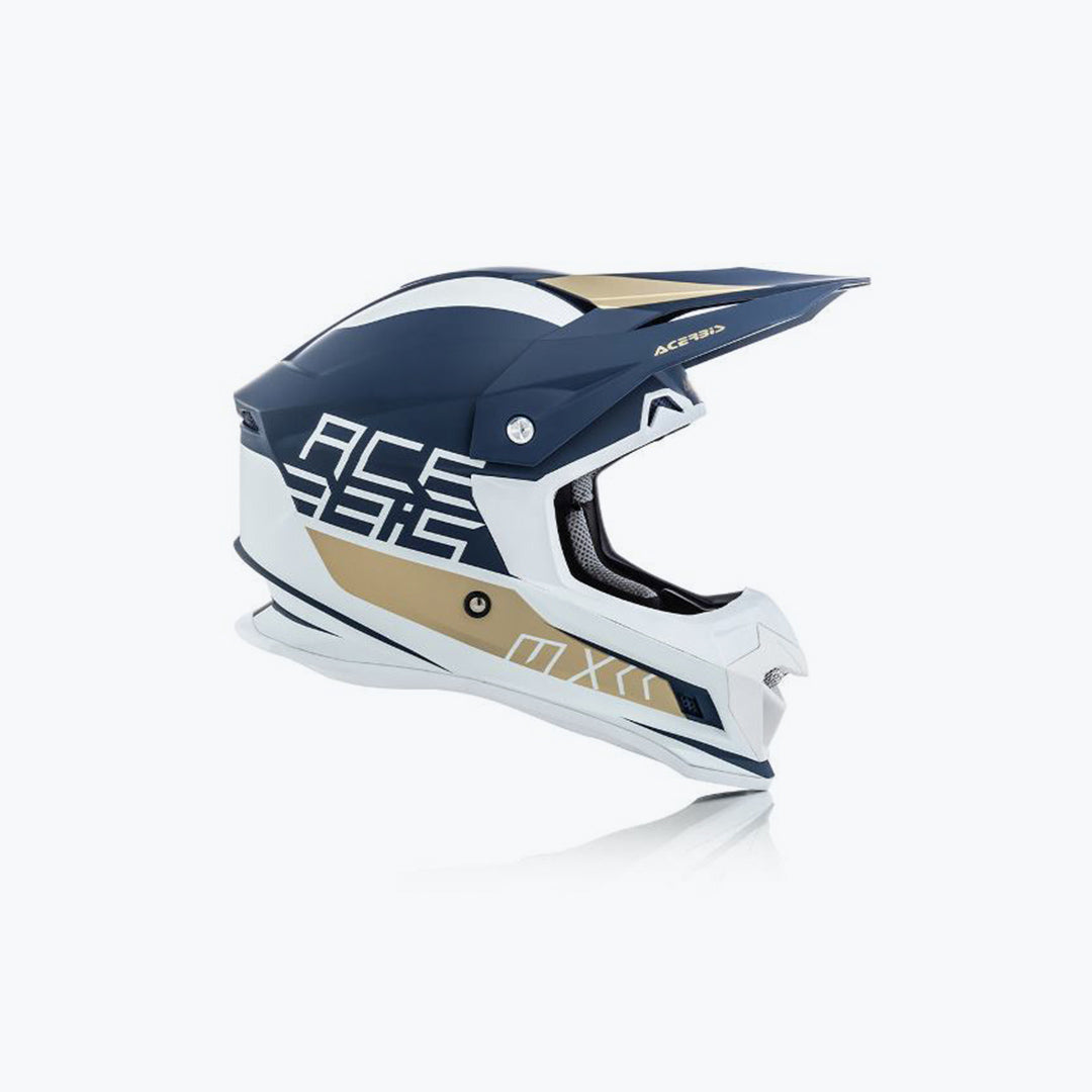Acerbis Profile 4 Motocross Helmet White/Blue – Lightweight Off-Road MX Helmet