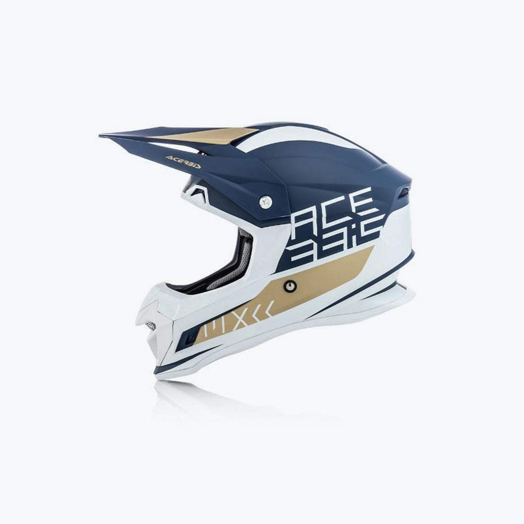 Acerbis Profile 4 Motocross Helmet White/Blue – Lightweight Off-Road MX Helmet