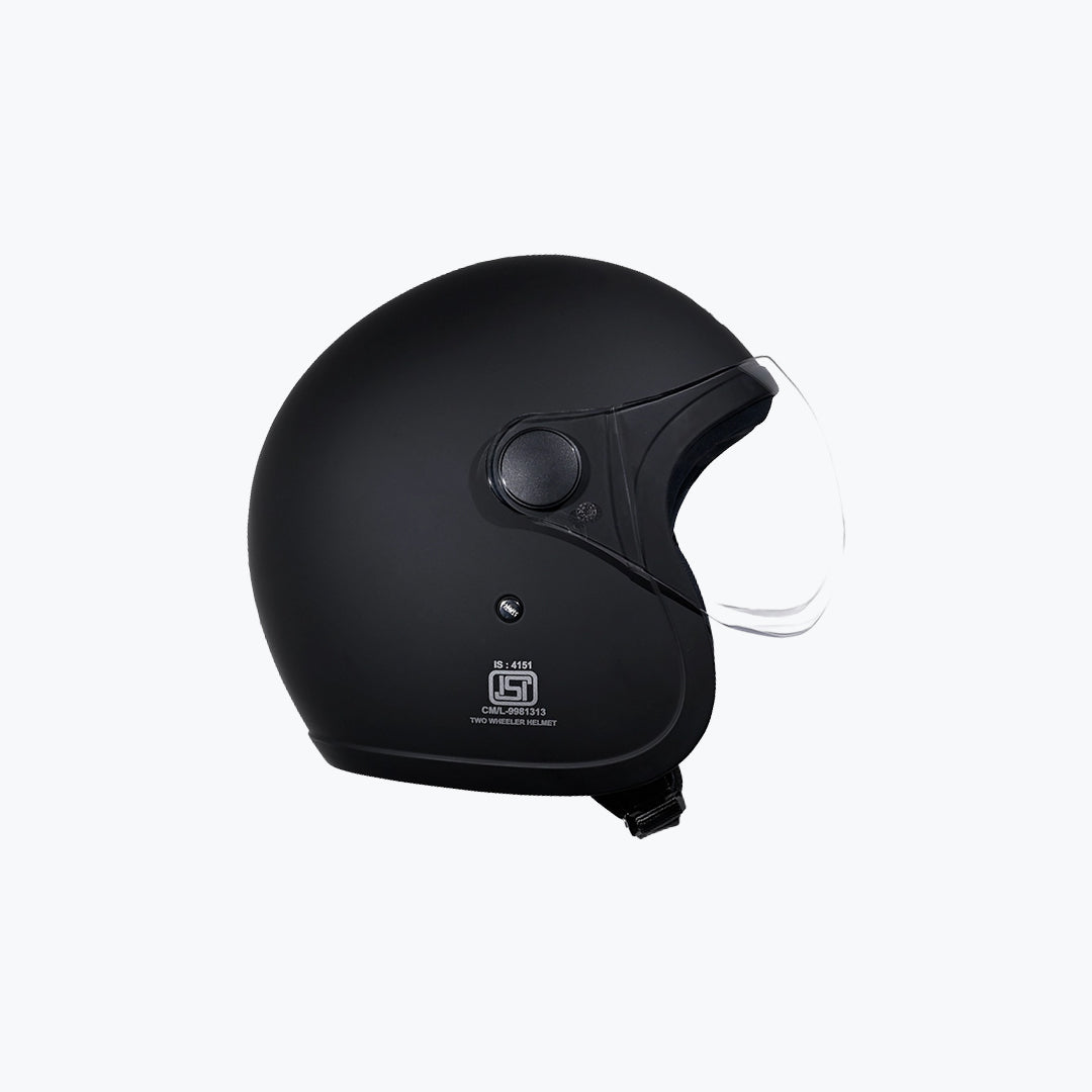 Studds Jet Helmet with Short Visor Black – Open Face Motorcycle Helmet