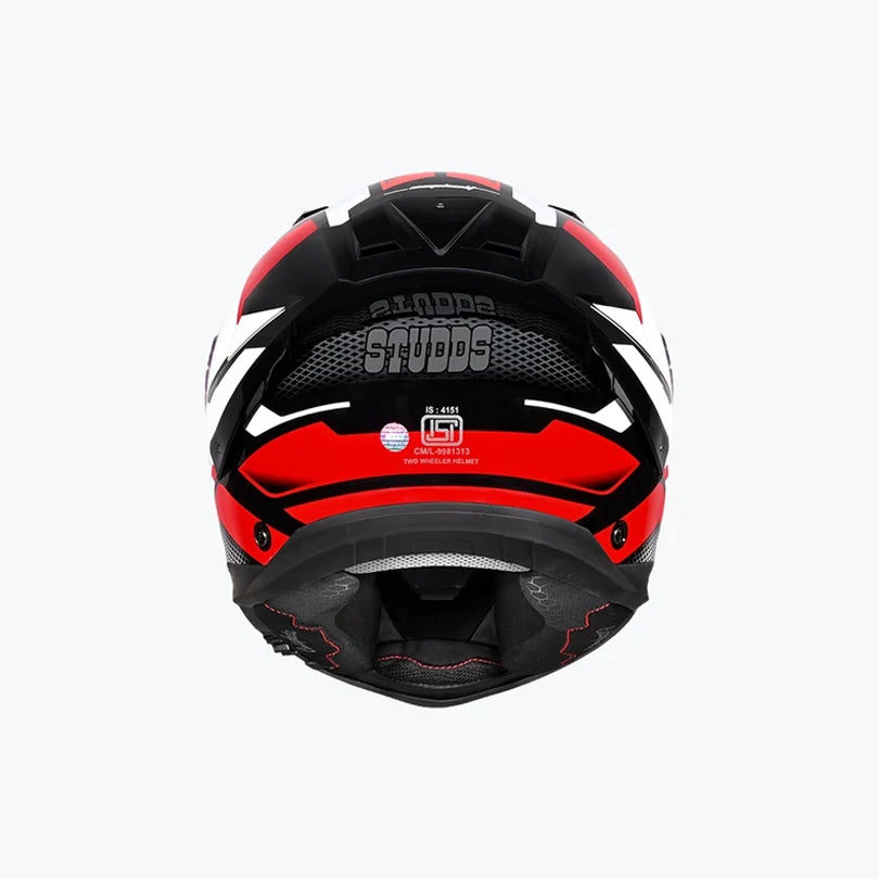 Studds Helios D1 Asphalt Helmet Black N2 Red
