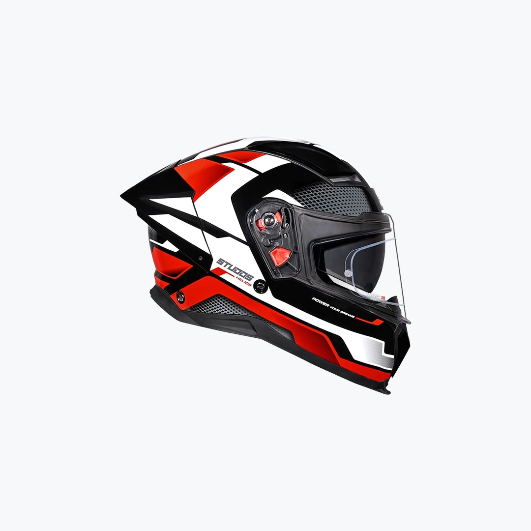 Studds Helios D1 Asphalt Helmet Black N2 Red