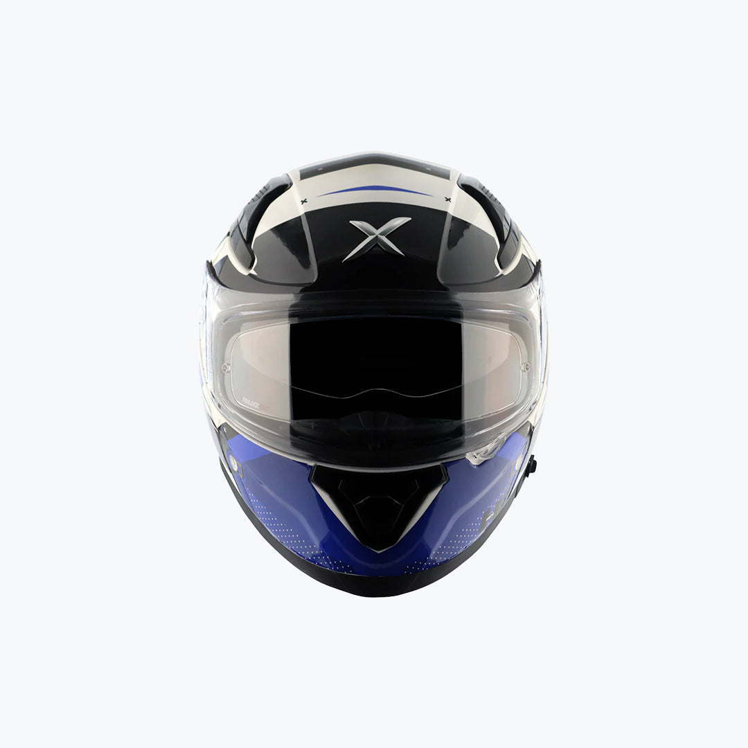 AXOR Apex Hex-2 White Blue Full Face Helmet