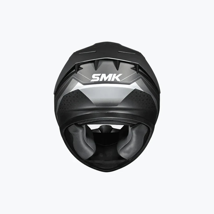 SMK Stellar Sports Flight GL266 Full Face Helmet Gloss Black Grey Grey