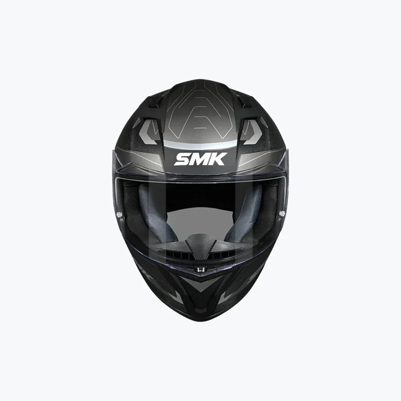 SMK Stellar Sports Flight GL266 Full Face Helmet Gloss Black Grey Grey