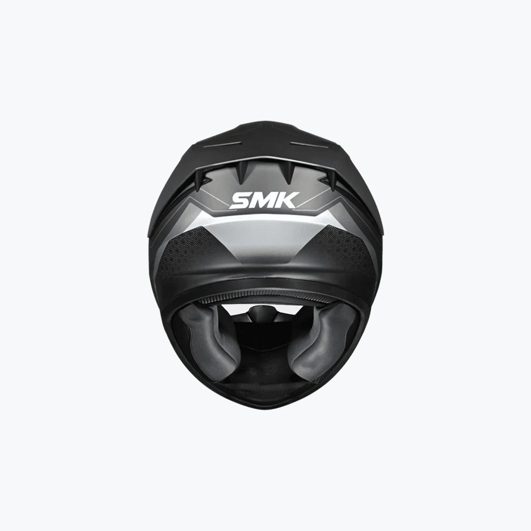 SMK Stellar Sports Flight GL266 Full Face Helmet Gloss Black Grey Grey