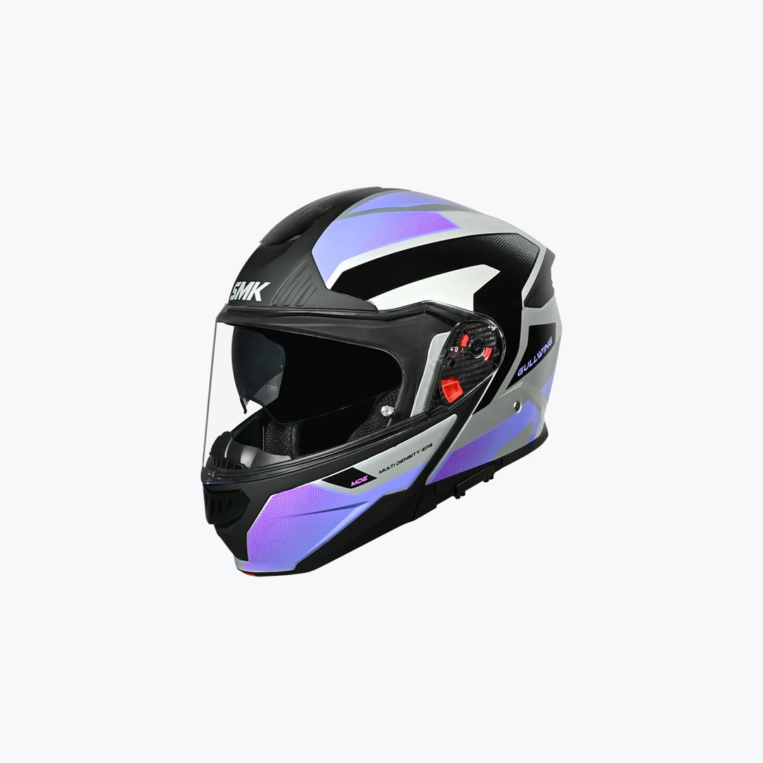 SMK Gullwing Sonic GL652 Flip-Up Modular Helmet Grey Blue Black XL