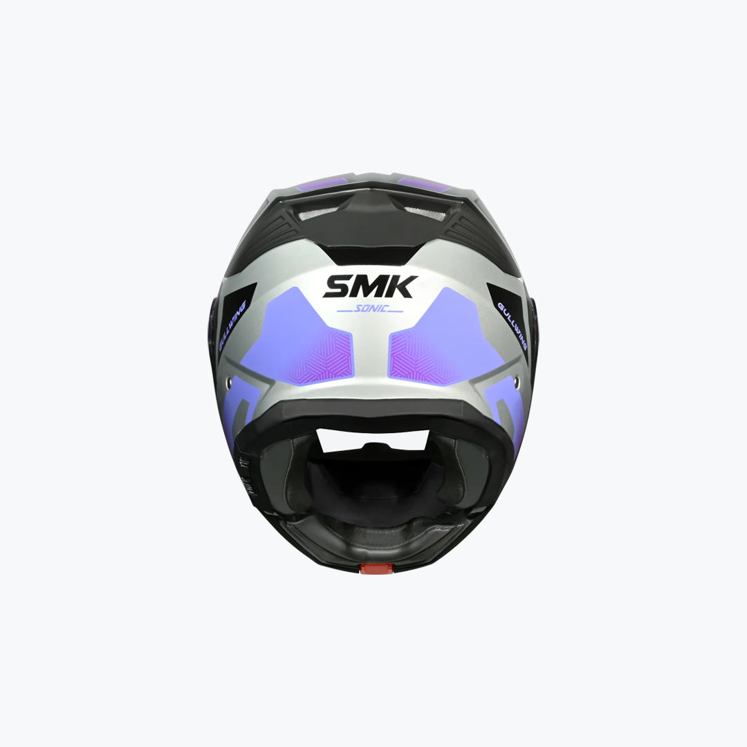 SMK Gullwing Sonic GL652 Flip-Up Modular Helmet Grey Blue Black XL