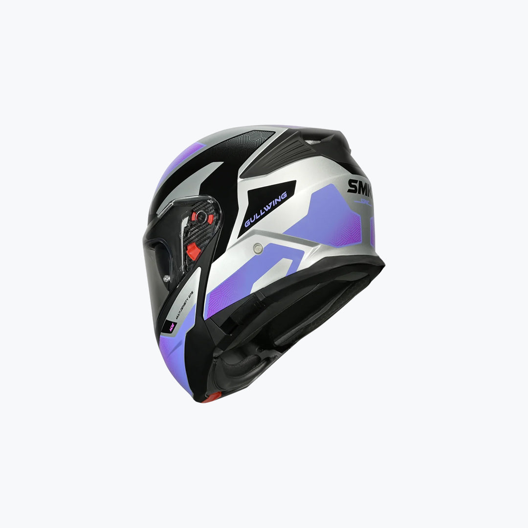 SMK Gullwing Sonic GL652 Flip-Up Modular Helmet Grey Blue Black XL