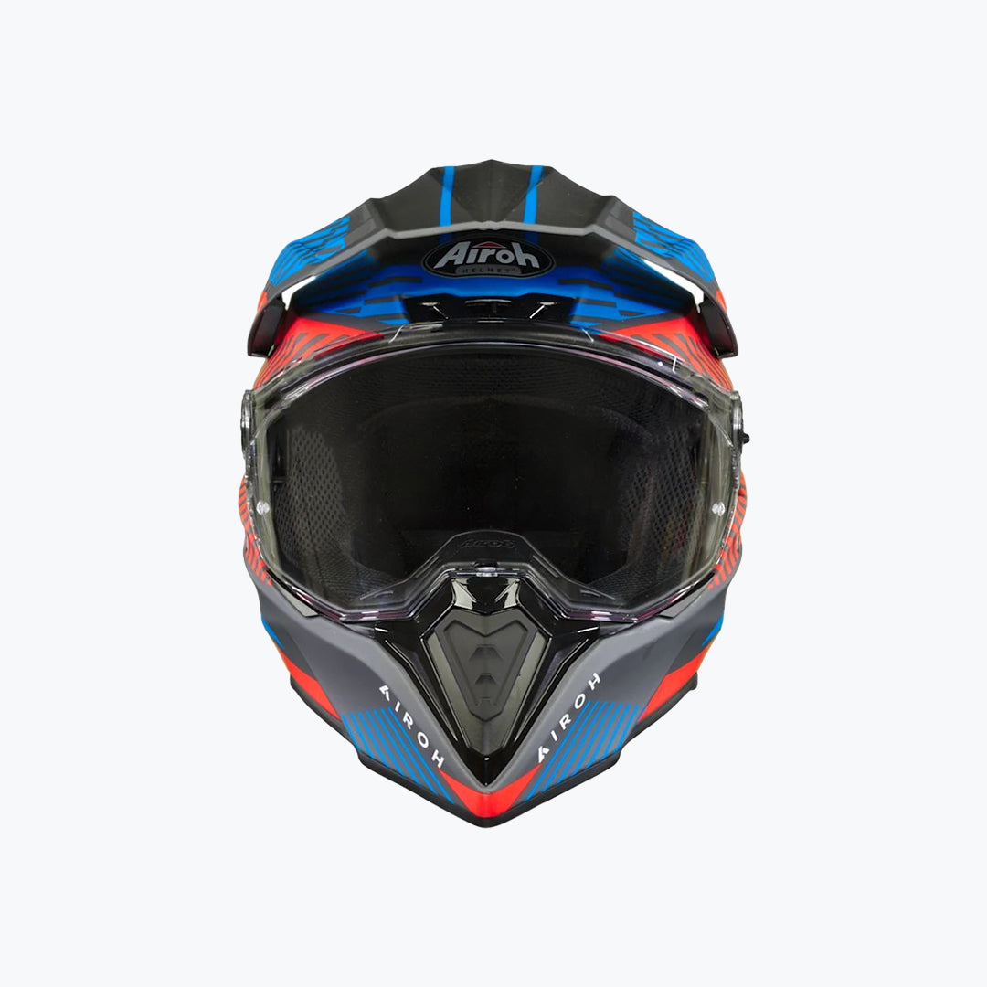 AIROH Commander Boost Red Blue Matt Adventure Helmet