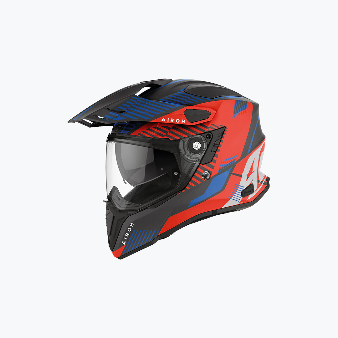 AIROH Commander Boost Red Blue Matt Adventure Helmet
