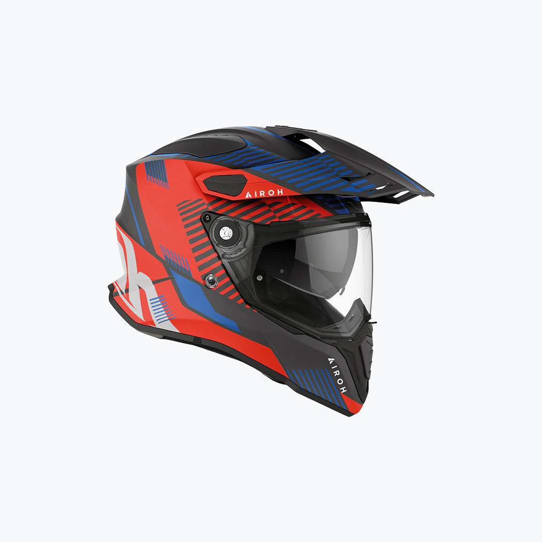 AIROH Commander Boost Red Blue Matt Adventure Helmet