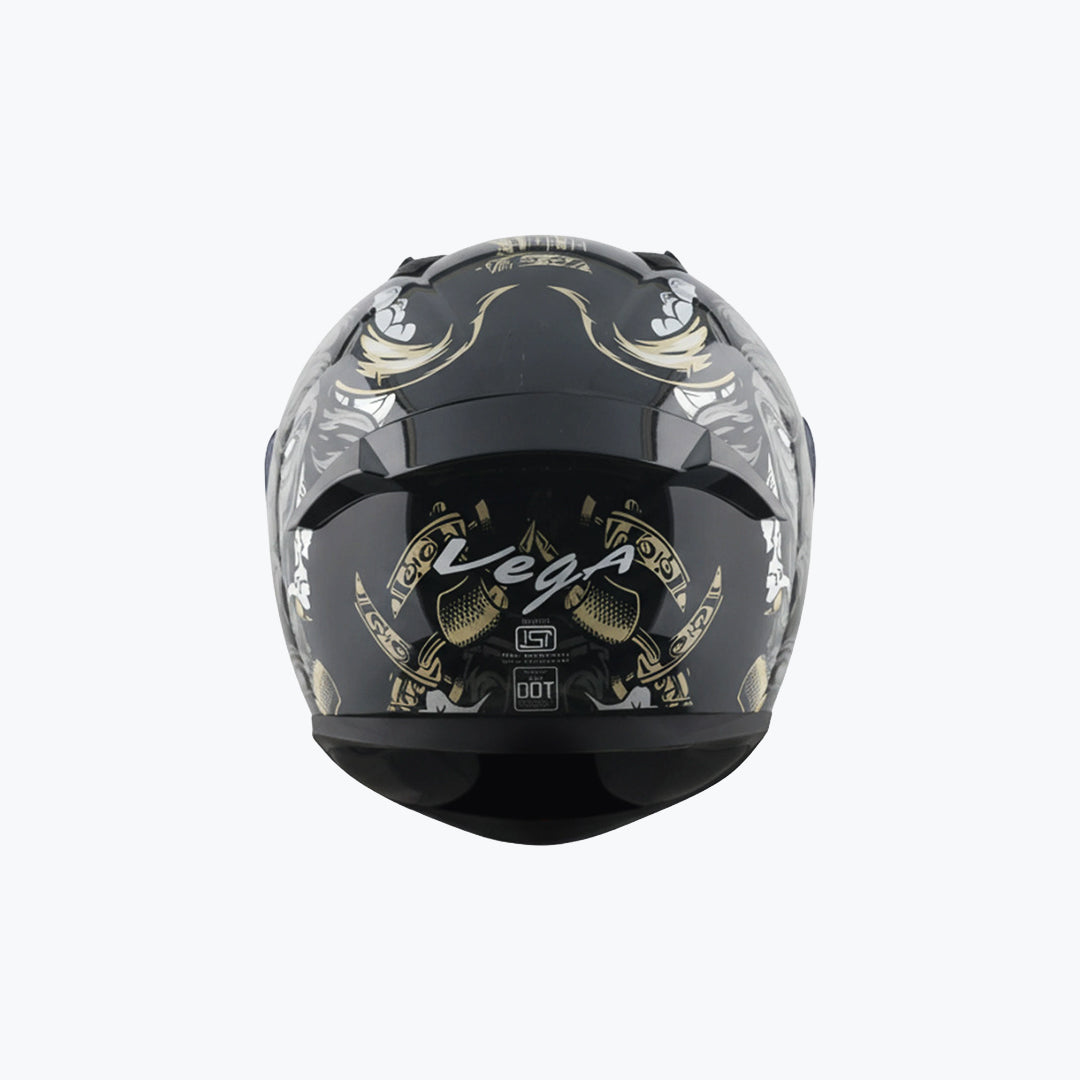 Vega Bolt DX Bull Full Face Helmet Black Grey