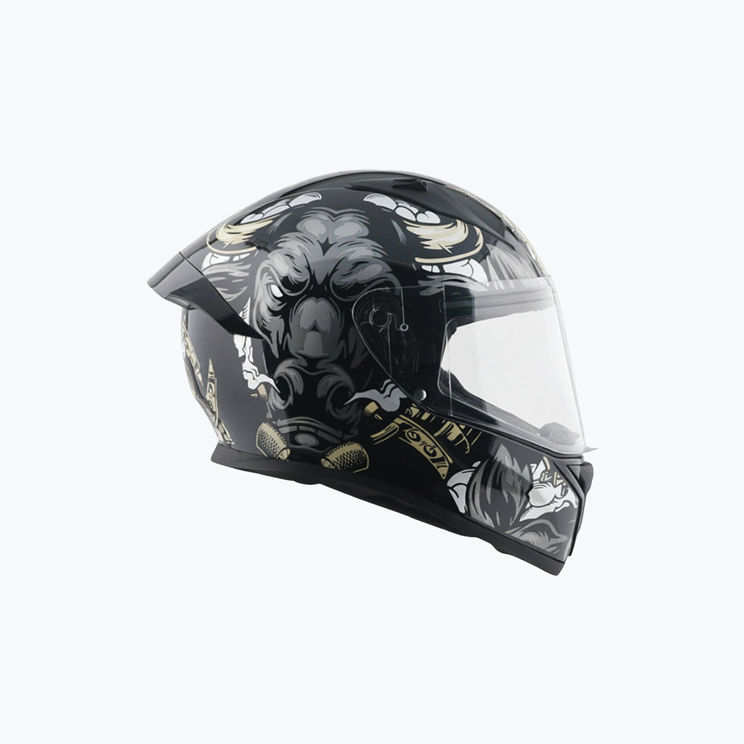 Vega Bolt DX Bull Full Face Helmet Black Grey
