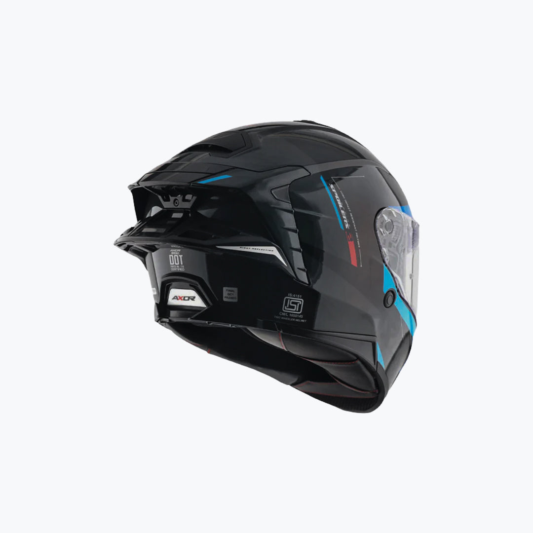 AXOR Brutale Kryptic Black Blue Full Face Helmet