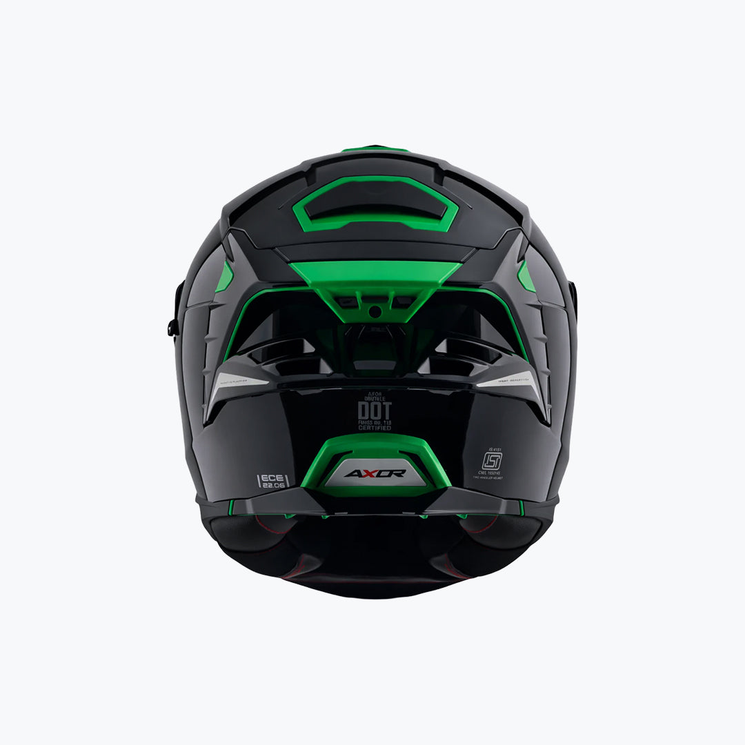 AXOR Brutale Corsa Black Green Full Face Helmet