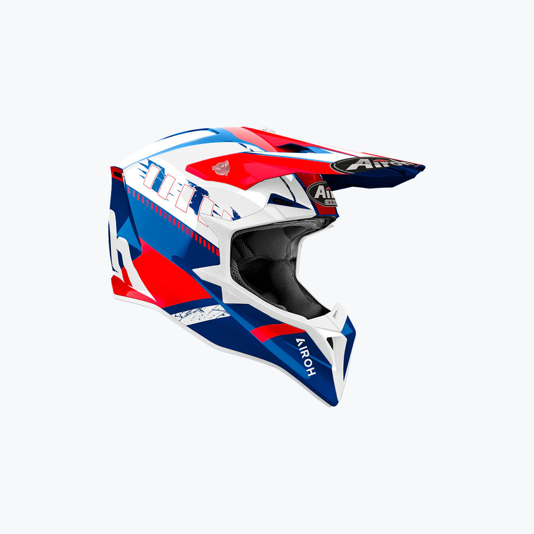 AIROH WRAAAP Feel Blue Red Gloss Off-Road Helmet
