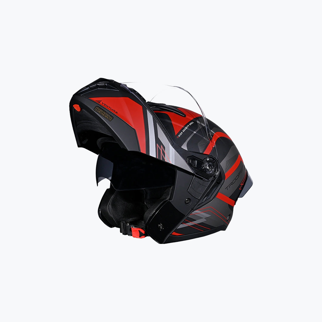 STUDDS Trooper D3 Full Face Helmet Black N2 Red XL