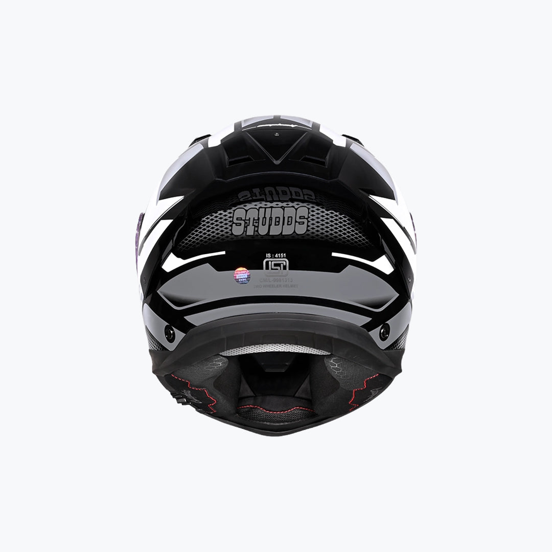 STUDDS Helios D1 Asphalt WCV Full Face Helmet Black N4 Grey