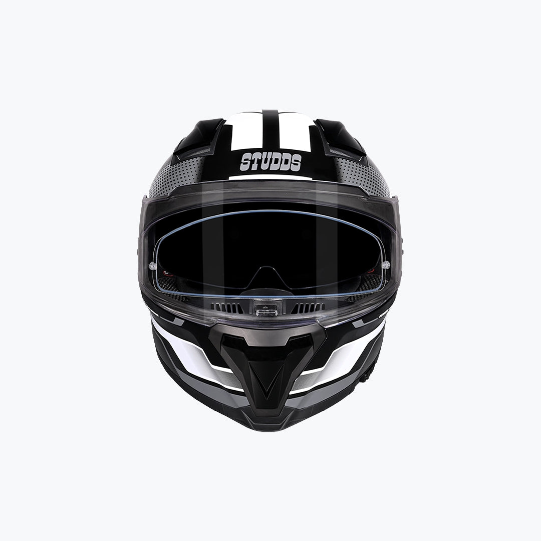 STUDDS Helios D1 Asphalt WCV Full Face Helmet Black N4 Grey