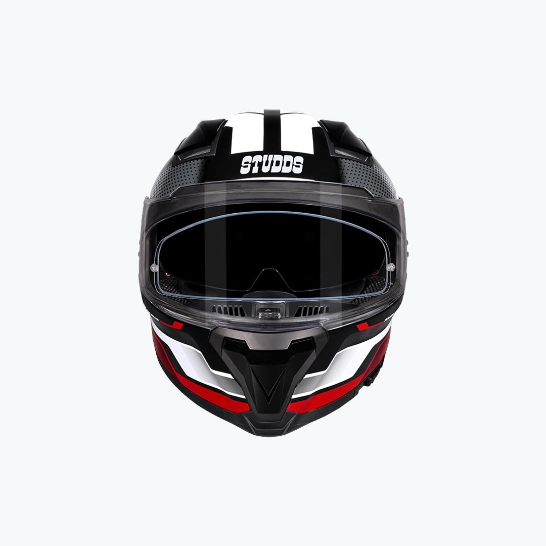 STUDDS Helios D1 Asphalt WCV Full Face Helmet Matt Black N2 Red