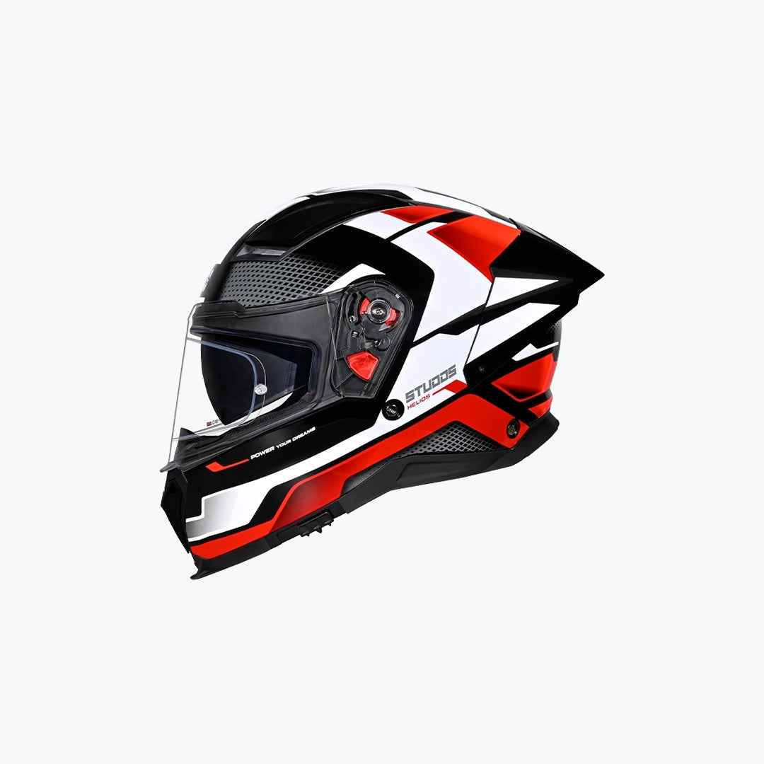 STUDDS Helios D1 Asphalt WCV Full Face Helmet Matt Black N2 Red