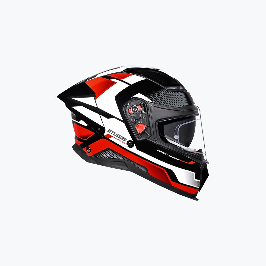 STUDDS Helios D1 Asphalt WCV Full Face Helmet Matt Black N2 Red